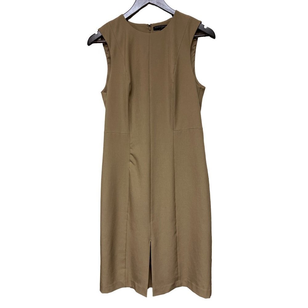 Banana Republic Tan Brown Sleeveless Midi Dress Women's Size 8